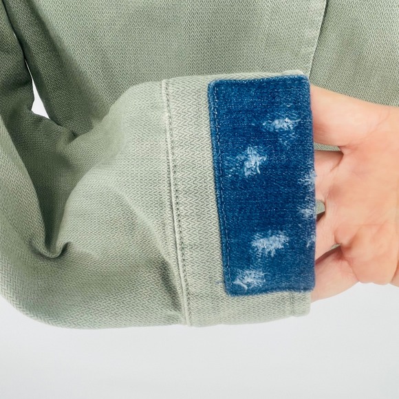 ALLSAINTS Jemma Military Utility Jacket Shacket size 2 Green Distressed Patch - Picture 9 of 15